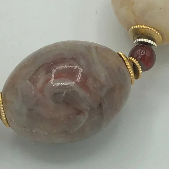 Vintage Plastic Large Beads long Strand Necklace signed Hong Kong - Picture 3 of 9